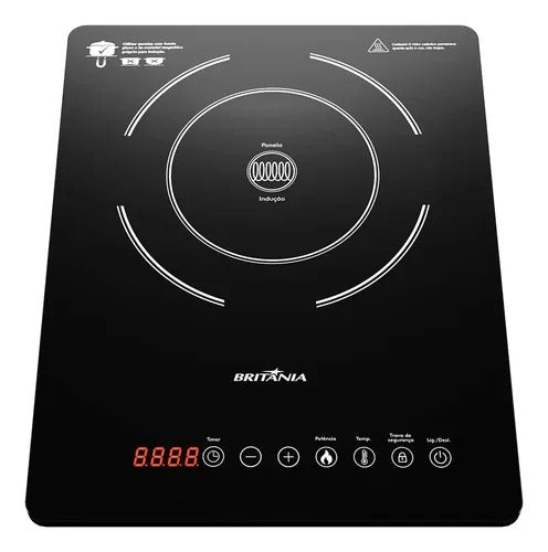 Fogão Cooktop De Indução Britania Bct14p 1 Queimador Bivolt Fogão Cooktop De Indução Britania Bct14p 1 Queimador Bivolt